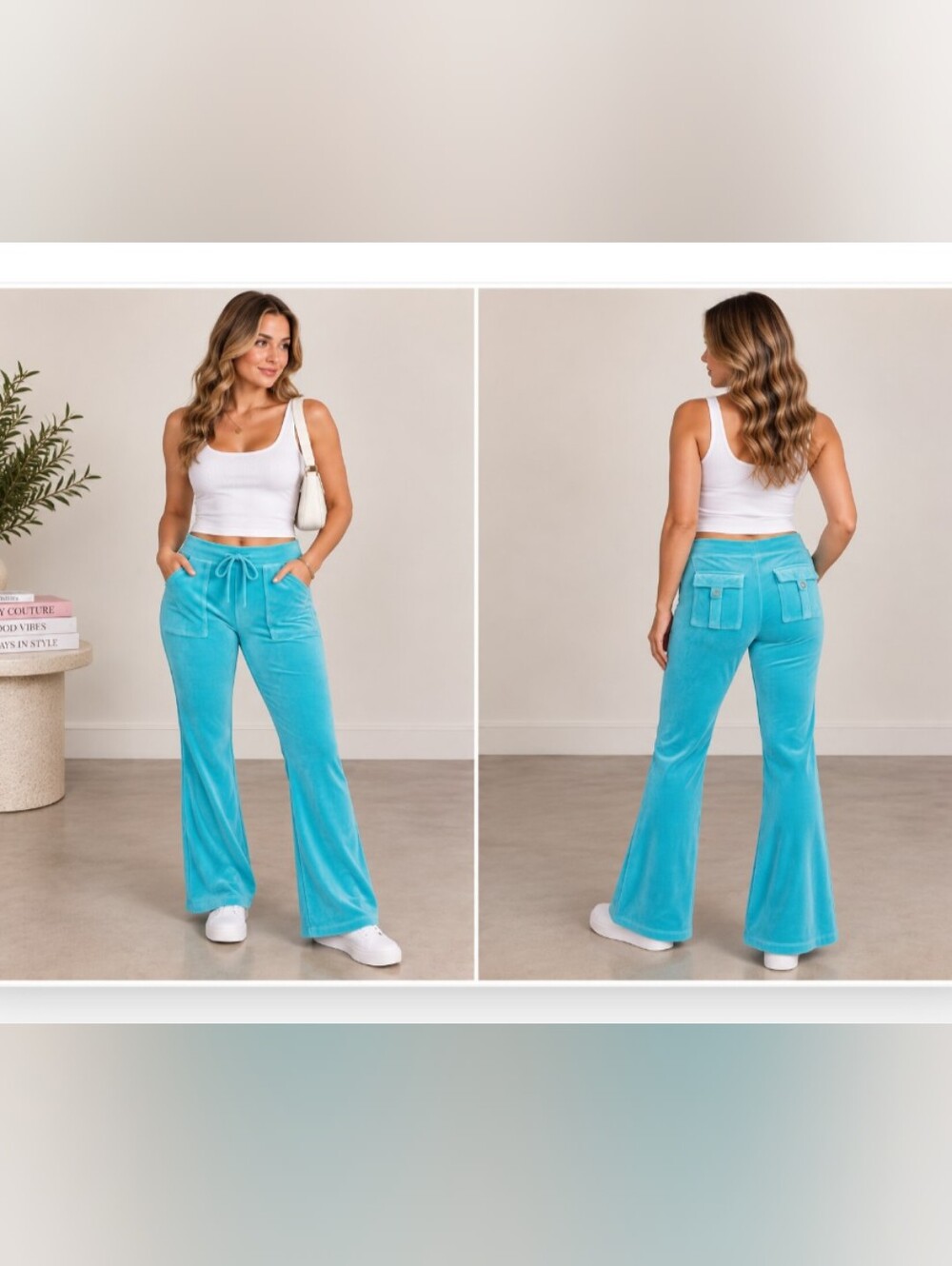 Vintage Y2K Juicy Couture Low Rise Flare Velour Pants Size XL